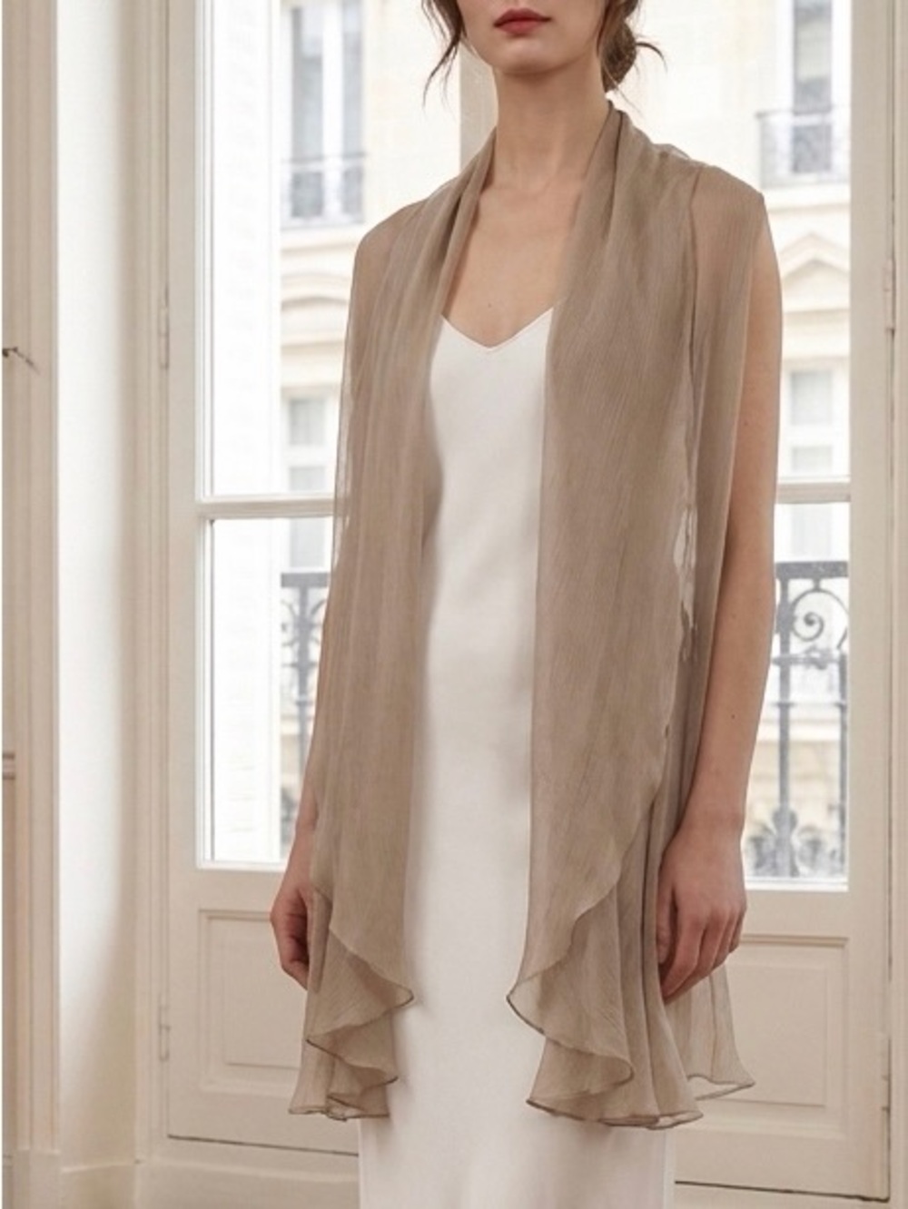 NWT Cezanne Sheer Champagne Wrap